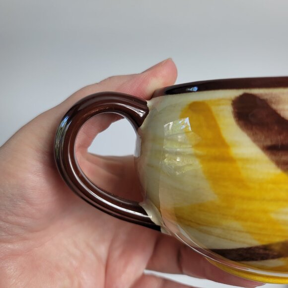 Metlox Poppytrail Vernon Kilns Organdie Sauce Bowl Gravy Boat Brown Yellow Plaid - Picture 6 of 13